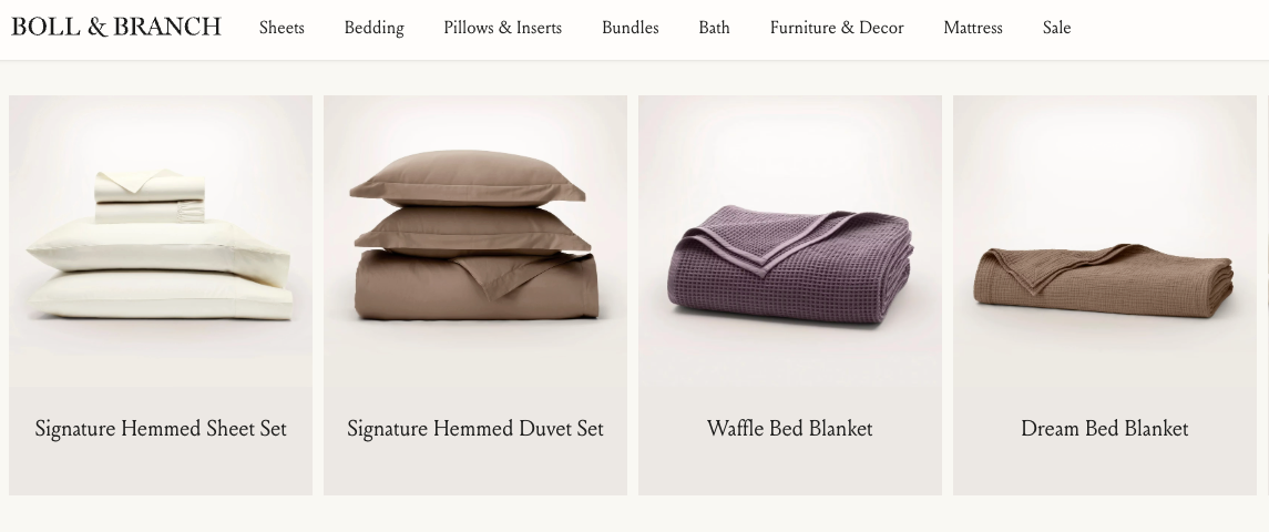 boll and branch website